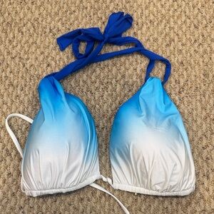 La Blanca Ombre Blue and White Bikini Top